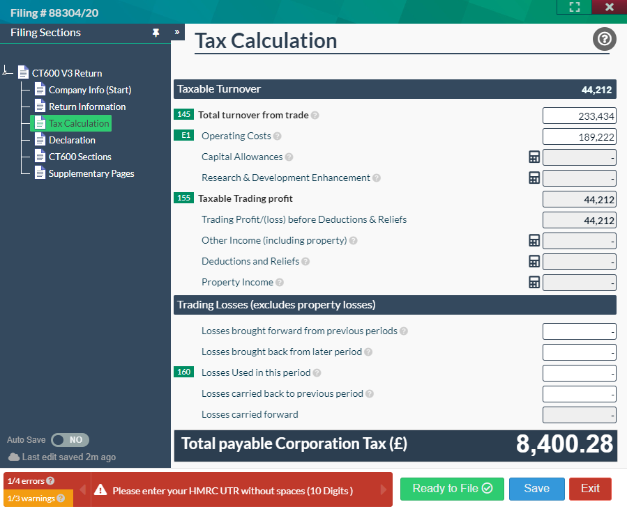 Easy Digital Tax and accounting information - accounts