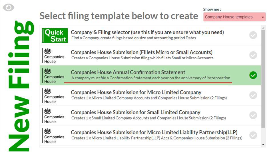 Easy Digital Tax and accounting information - Confirmation statement