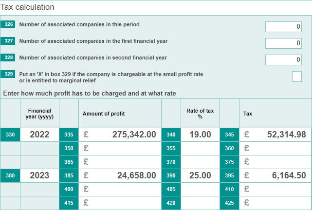 Easy Digital Tax and accounting information - Corporation tax calculation