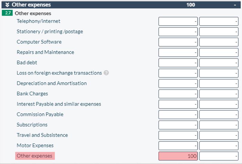 Easy Digital Tax and accounting information -  disallowable expense