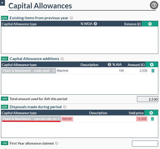 Easy Digital Tax and accounting information -  balancing charge