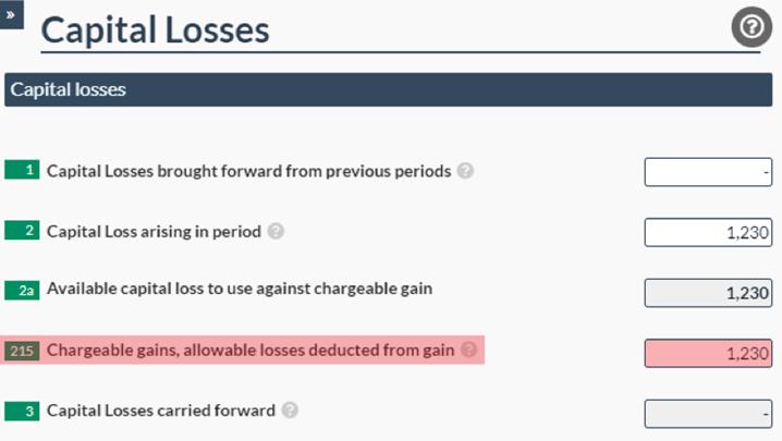 Easy Digital Tax and accounting information -  capital loss