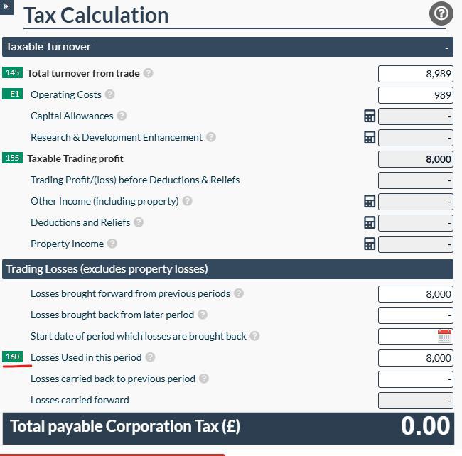 Easy Digital Tax and accounting information - trading loss