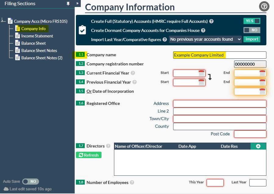 Easy Digital Tax and accounting information - company name