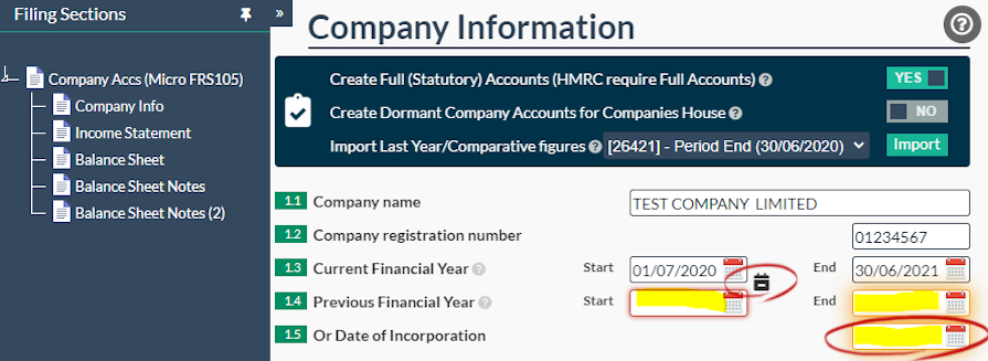 Company Micro Accounts Income Statement