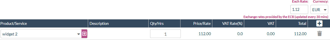 Forex Euro Invoice