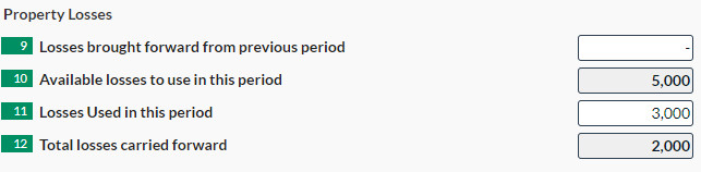 using Property Losses in your current period for a CT600