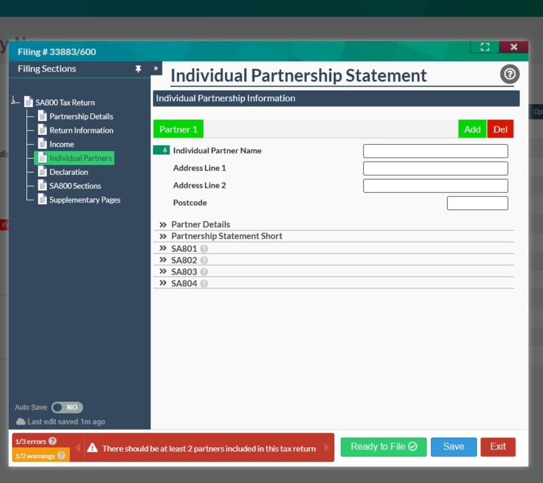 Individual Partnership Statement