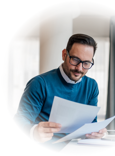 Man reading documents